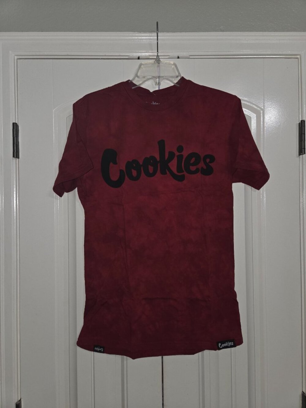 NWT Cookies Burgundy Tie Dye Logo Tee Small